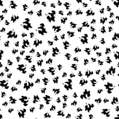 Fototapeta na wymiar Seamless pattern with paint blots. Black and white abstract drawing. Vector illustration