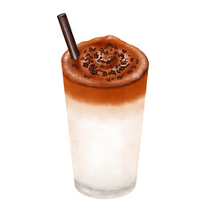 ストロー付きダルゴナコーヒー　Dalgona Coffee
