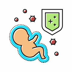 innate immunity color icon vector illustration - obrazy, fototapety, plakaty