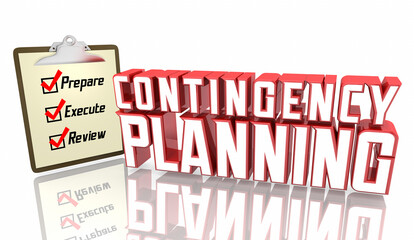 Contingency Planning Change Course Checklist Plan B New Altnerative 3d Illustration - obrazy, fototapety, plakaty