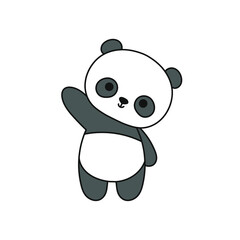 Cute panda bear vector illustration, adorable welcoming bear