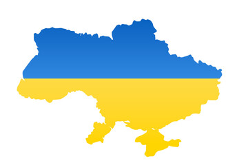 contour de la carte de l'Ukraine et son drapeau