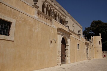 Italy, Sicily Island: Foreshortening of Donnafugata Castle.