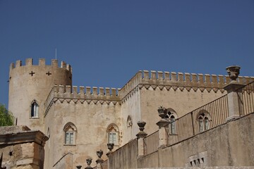 Fototapeta na wymiar Italy, Sicily Island: Foreshortening of Donnafugata Castle.