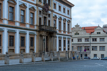 Part of the historic Tuscan palace built in 1690 located at the medieval Prague Castle Square