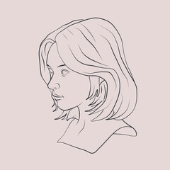 girl with short hair from the side