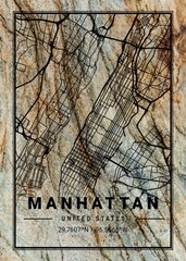 Manhattan Zoe Marble Map