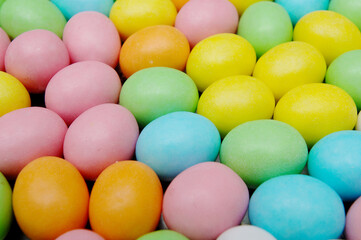 Fototapeta na wymiar Easter breakfast in Italy whit colored Eggs