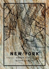 New York Zoe Marble Map