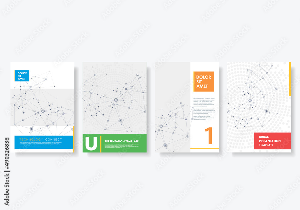 Poster abstract molecules cover template. graphic convergence connect. vector design element shapes. vector