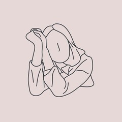 line art of a women