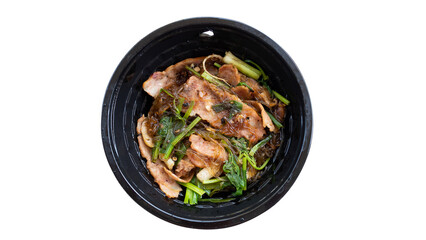 Bacon Baked Vermicelli in black bowl