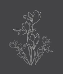 black and white flower