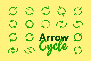Arrow cycle symbols for green, eco friendly world.