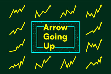 Arrow going up direction showing business growth, trend and big data. - obrazy, fototapety, plakaty