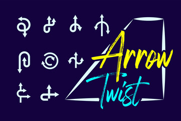 Arrow being twisted in same or different directions vector collection.