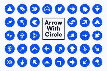 Arrow in circle pack vector objects. Useful for navigation, direction and presentation.