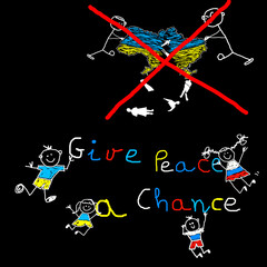 Russian and Ukrainian children calling for an end to the war