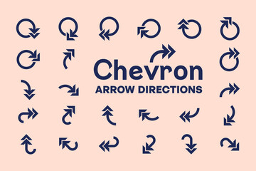 Chevron arrow direction objects with left right up down pointing.