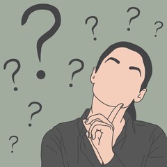 illustration girls with question mark