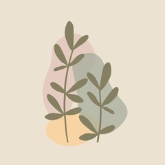 Tropical Plant and Foliage Growth Modern Background