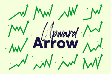 Upward arrow showing data and trends for growth increasing business.