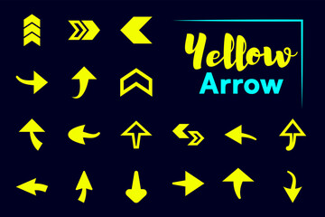 Yellow arrow collection vector for content marketing.