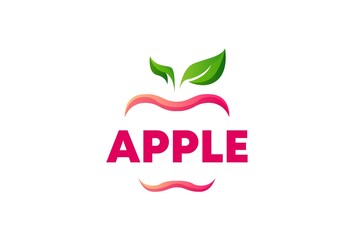 logo design of apple template in creative shape isolate vector illustration on white background. can used in any business like eco corporate, consultant, website, application, web, food company.