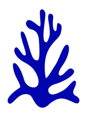 Abstract algae natural logo in a simple silhouette style