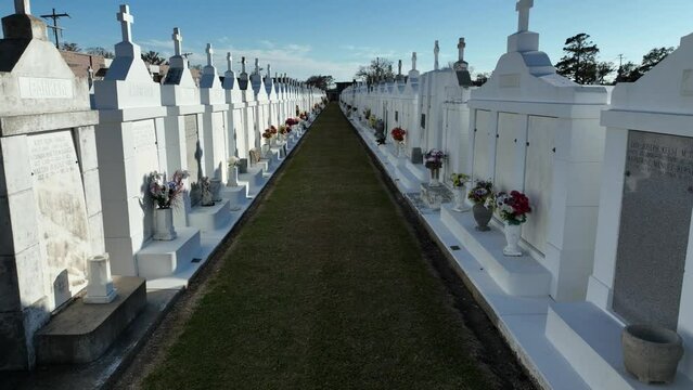 Cemetery in Thibodaux on a sunny day