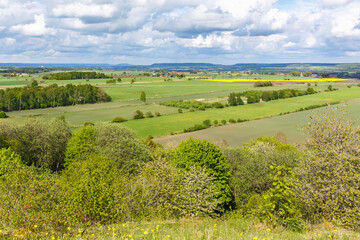 Obraz premium Aerial view over the countryside in summer