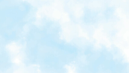 Abstract watercolor background. Blue sky and clouds, hand painted abstract watercolor background, vector illustration