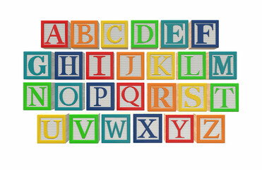Obraz na płótnie Canvas Alphabet Wooden Blocks Toy