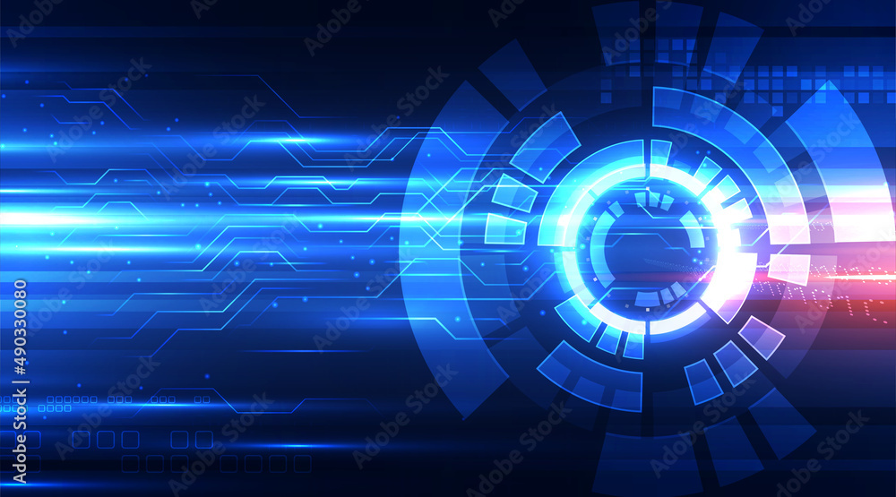 Poster abstract technology sci fi circuit design innovation concept vector background. abstract technology 