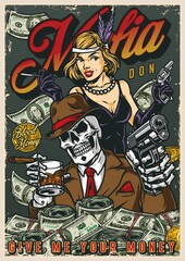 Mafia team poster with money