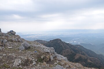 Fototapeta na wymiar mountain landscape view from top