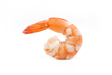  shrimp isolated on a white background, close up.