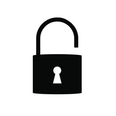 Simple Padlock was unlocked silhouette illustration vector isolated