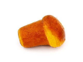 Neapolitan rum baba isolated on white background