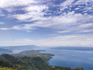 landscape with clouds lake toba