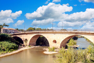 Ancient bridge over a river