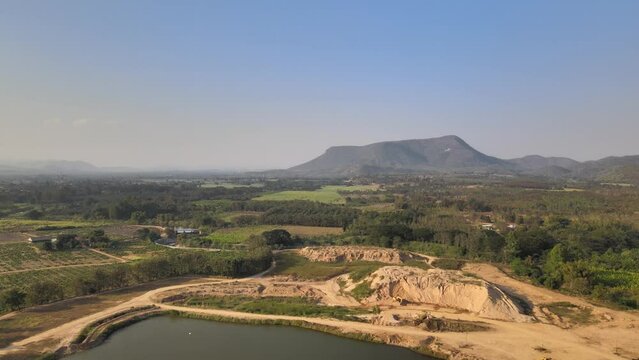 Beautiful Scenic View from the Air of a Mountain in Phetchaburi, Thailand.