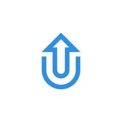 Letter U and Up logo vector