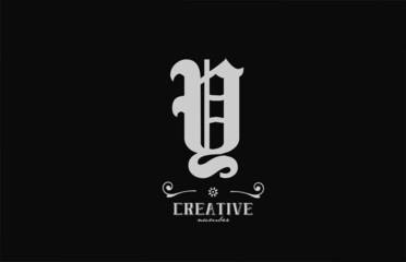 vintage Y alphabet letter icon logo design. Creative company template in white and black