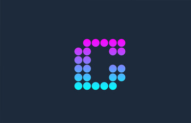 dot C pink blue alphabet letter logo icon design. Creative template for company and business