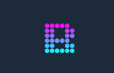 dot B pink blue alphabet letter logo icon design. Creative template for company and business