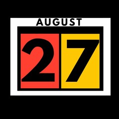 August 27 . colored flat daily calendar icon .date ,day, month .calendar for the month of August , August month