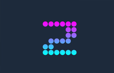 dot Z pink blue alphabet letter logo icon design. Creative template for company and business