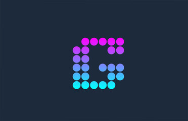 dot G pink blue alphabet letter logo icon design. Creative template for company and business