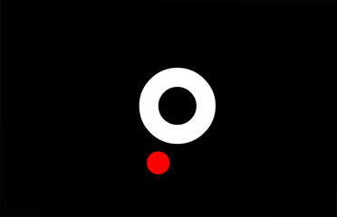 P alphabet letter icon logo design. Creative template for company and business with red dot in white and black